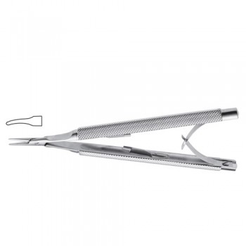 Castroviejo Micro Needle Holder Curved - With Lock Stainless Steel, 13 cm - 5"